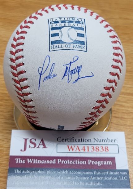 Autographed PEDRO MARTINEZ HOF LOGO  Official Major League Baseball JSA Witness