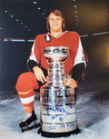 Autographed BILL BARBER "HOF 90, SCC 74,75" 16X20 Philadelphia Flyers Photo