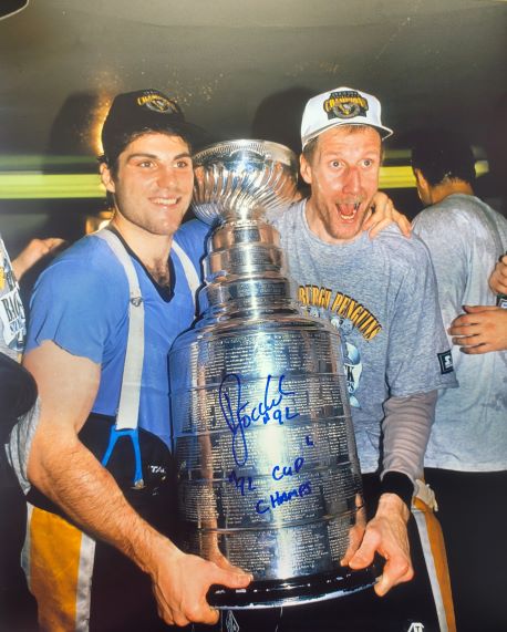 Autographed RICK TOCCHET "92 Cup Champs" 16x20 Pittsburgh Penguins Photo