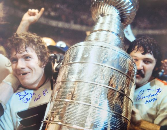 Autographed BOBBY CLARKE & BERNIE PARENT 16 x 20 Philadelphia Flyers