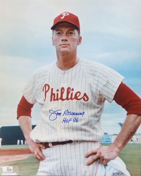 AUTOGRAPHED 16 x 20 JIM BUNNING "HOF 96" Philadelphia Phillies Photo