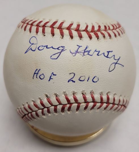 Autographed DOUG HARVEY "HOF 2010" Official Major League Baseball