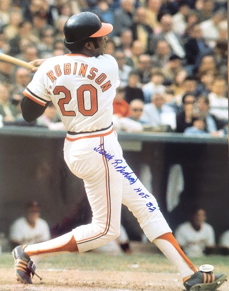 Autographed FRANK ROBINSON 16X20 Baltimore Orioles photo JSA