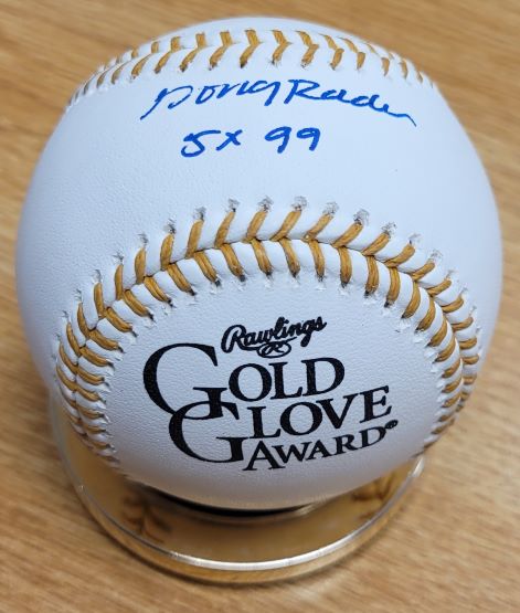 Autographed DOUG RADER "5X GG" Official Rawlings Gold Glove Major League Baseball
