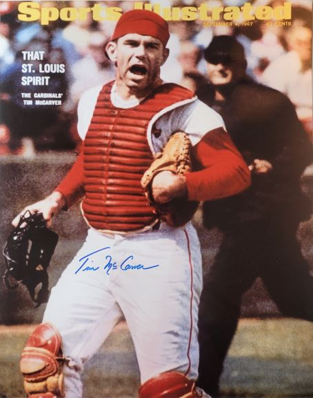 AUTOGRAPHED TIM MCCARVER 16x20 St. Louis Cardinals photo