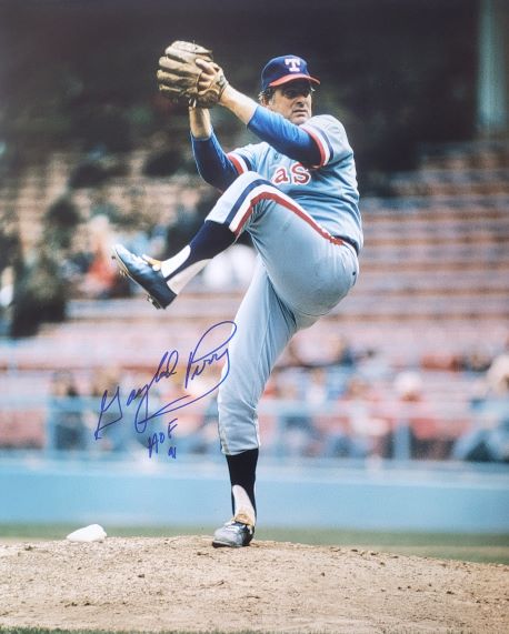 Autographed Gaylord Perry "HOF 91" Texas Rangers 16x20 photo