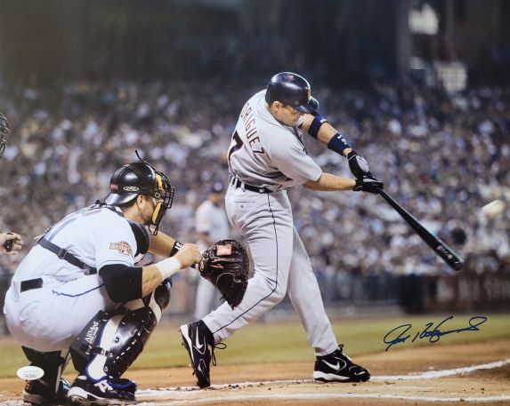 Autographed IVAN RODRIGUEZ Detroit Tigers 16x20 photo JSA
