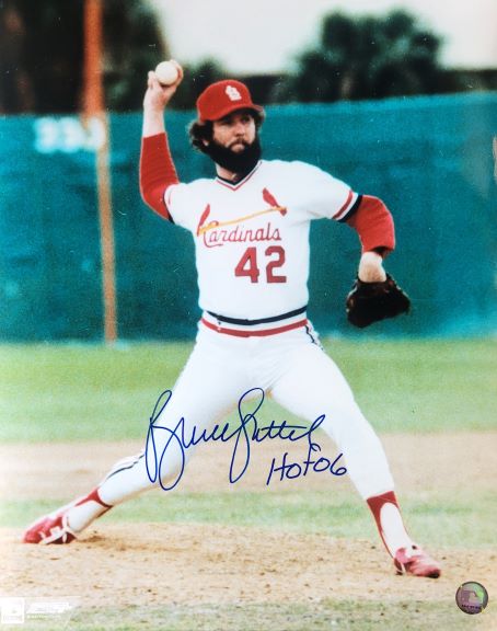 Autographed  BRUCE SUTTER "HOF 06" 16x20 St. Louis Cardinals Photo