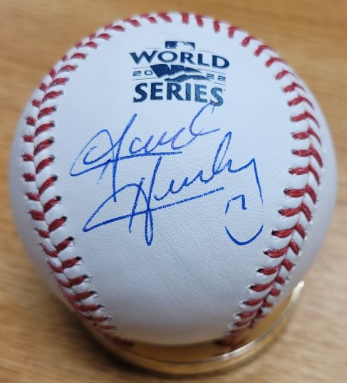 Autographed DAVID HENSLEY Official 2022 World Series Major League Baseball
