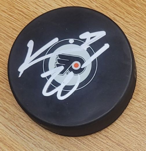 AUTOGRAPHED KIEFFER BELLOWS Philadelphia Flyers Hockey Puck