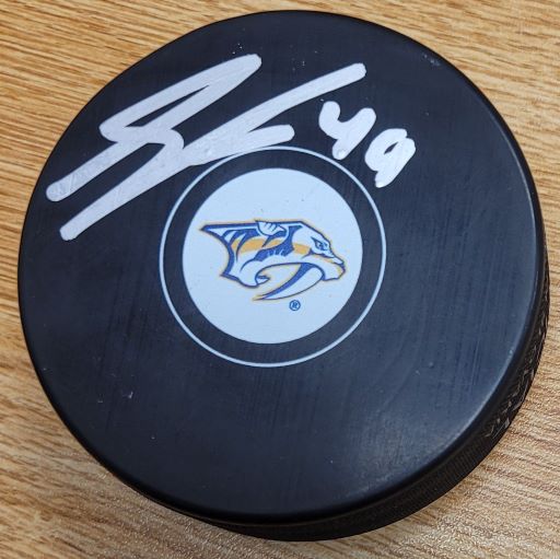 Autographed SAMUEL GIRARD Nashville Predators Hockey Puck