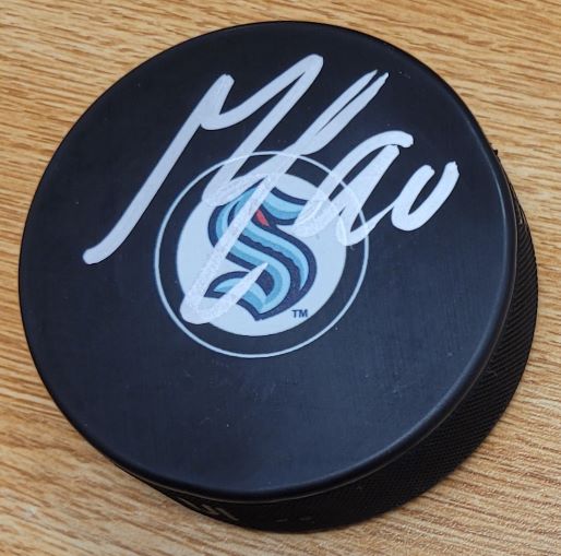 Autographed MARCUS JOHANSSON Seattle Kraken Hockey Puck