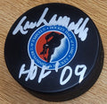 AUTOGRAPHED  Lou Lamoriello New Jersey Devils Hall of Fame Hockey Puck
