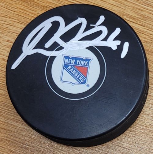 Autographed JAROSLAV HALAK New York Rangers Hockey Puck