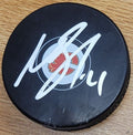 Autographed MIKAEL BACKLUND Calgary Flames Hockey Puck