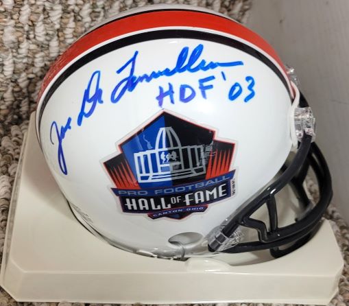 Autographed JOE DELAMIELLEURE Hall of Fame Mini Helmet