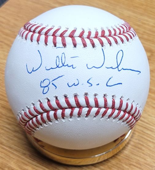 WILLIE WILSON " 85 WSC" Autographed Official Major League Baseball