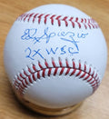Autographed ED SPIEZIO "2X WSC" Rawlings Official Major League Baseball