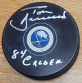 Autographed  TOM BARRASSO "84 Calder" Buffalo Sabres Hockey Puck