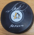 AUTOGRAPHED Mark Recchi "HOF 2017" Pittsburgh Penguins Hockey Puck