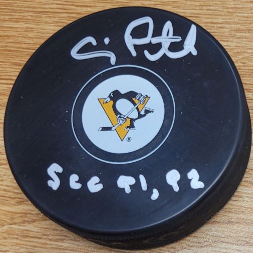 Autographed  CRAIG PATRICK "SCC 91, 92" Pittsburgh Penguins Hockey Puck
