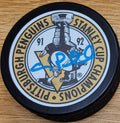 Autographed  CRAIG PATRICK Pittsburgh Penguins 91-92 Stanley Cup Hockey Puck