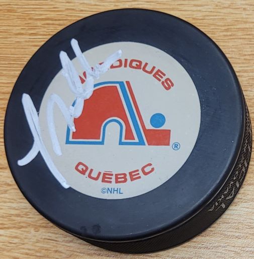 Autographed GREG MILLEN Quebec Nordiques Hockey Puck