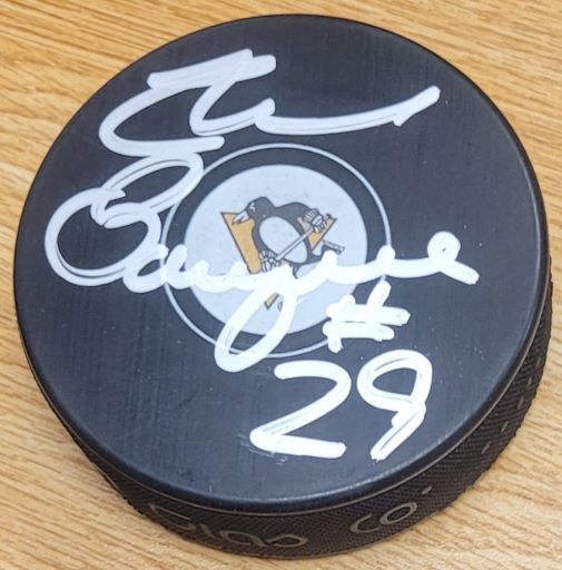 Autographed PHIL BOURQUE Pittsburgh Penguins Hockey Puck