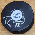 Autographed RYAN MALONE Tampa Bay Lightning Hockey Puck