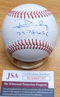 Autographed RON GUIDRY "77-78 WSC" Official Major League Baseball JSA
