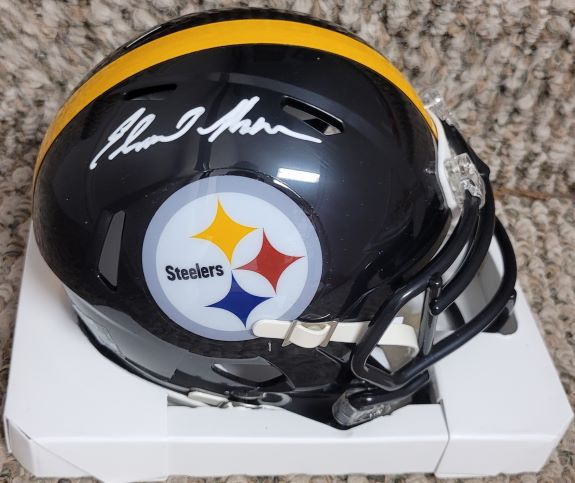 Autographed EDMUND NELSON  Pittsburgh Steelers Mini Helmet