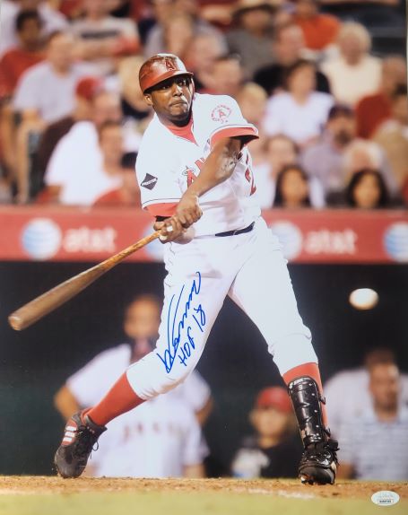 Autographed VLADIMIR GUERRERO "HOF 18" Los Angeles Angels 16X20 photo JSA