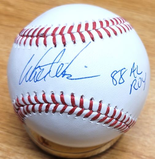 Autographed WALT WEISS "88 AL ROY" Official Major League Baseball