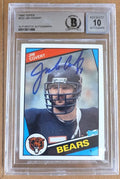 Autographed 1984 Topps Jim Covert Bears Rookie  Card #222 Beckett  Slabbed - Auto Grade 10