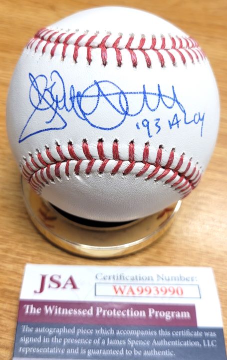 Autographed JACK MCDOWELL "93 AL CY" Official Major League Baseball JSA