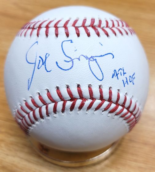 Autographed JOE SIMPSON "Atl HOF"  Official Major League Baseball