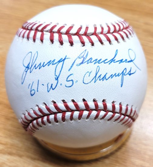 Autographed JOHNNY BLANCHARD "61 WS Champs"  Official Major League Baseball
