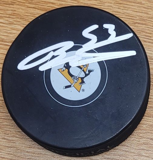 Autographed TEDDY BLUEGER  Pittsburgh Penguins Hockey Puck