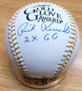 Autographed RICK REUSCHEL "2x GG" Official Rawlings Gold Glove Major League Baseball