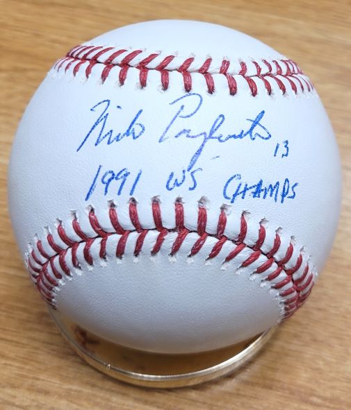 Autographed Mike Pagliarulo "91 WS Champs" Official Rawlings Major League Baseball