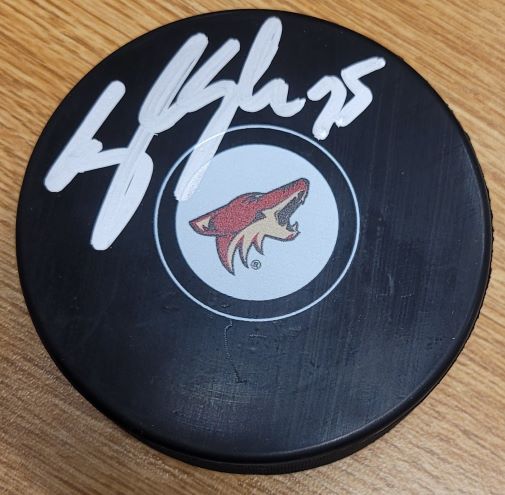 Autographed KYLE CAPOBIANCO Arizona Coyotes Hockey Puck