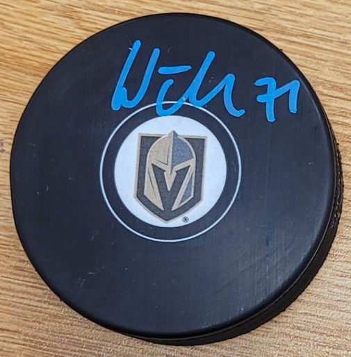 Autographed WILIAM KARLSSON Vegas Golden Knights Hockey Puck