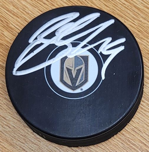 Autographed BRETT HOWDEN Vegas Golden Knights Hockey Puck