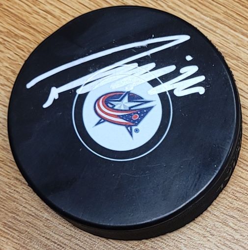 Autographed PATRIK LAINE Columbus Blue Jackets Hockey Puck