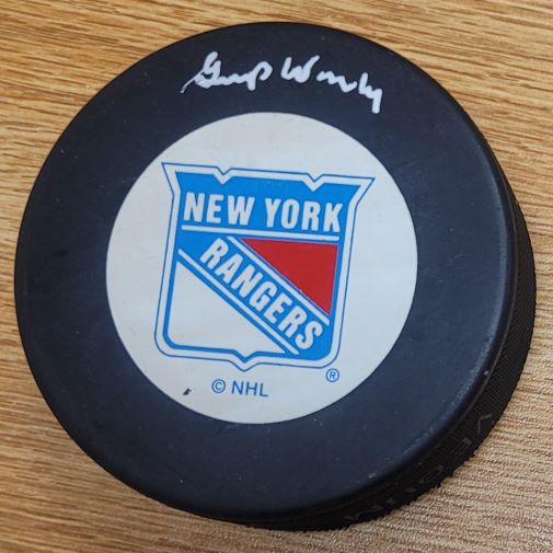 AUTOGRAPHED GUMP WORSLEY New York Rangers Hockey Puck