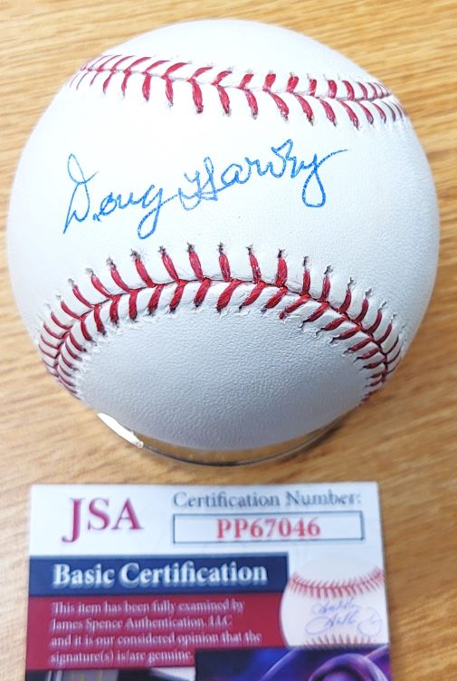 Autographed DOUG HARVEY Official Major League Baseball JSA