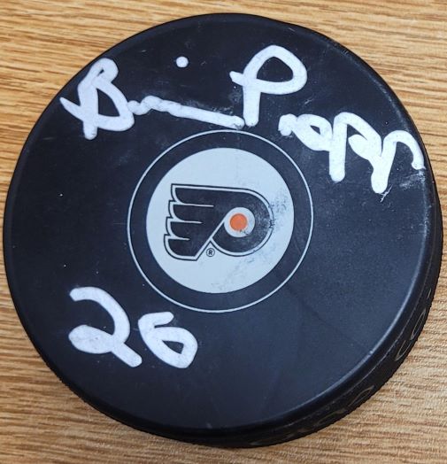 Autographed  BRIAN PROPP Philadelphia Flyers Hockey Puck