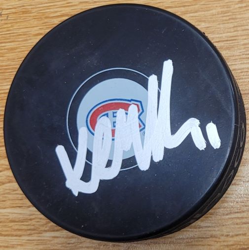 Autographed KIRK MULLER Montreal Canadiens Hockey Puck