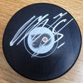 Autographed CARSEN TWARYNSKI Philadelphia Flyers Hockey Puck