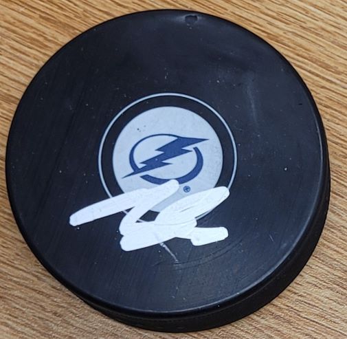 Autographed BLAKE COLEMAN Tampa Bay Lightning Hockey Puck